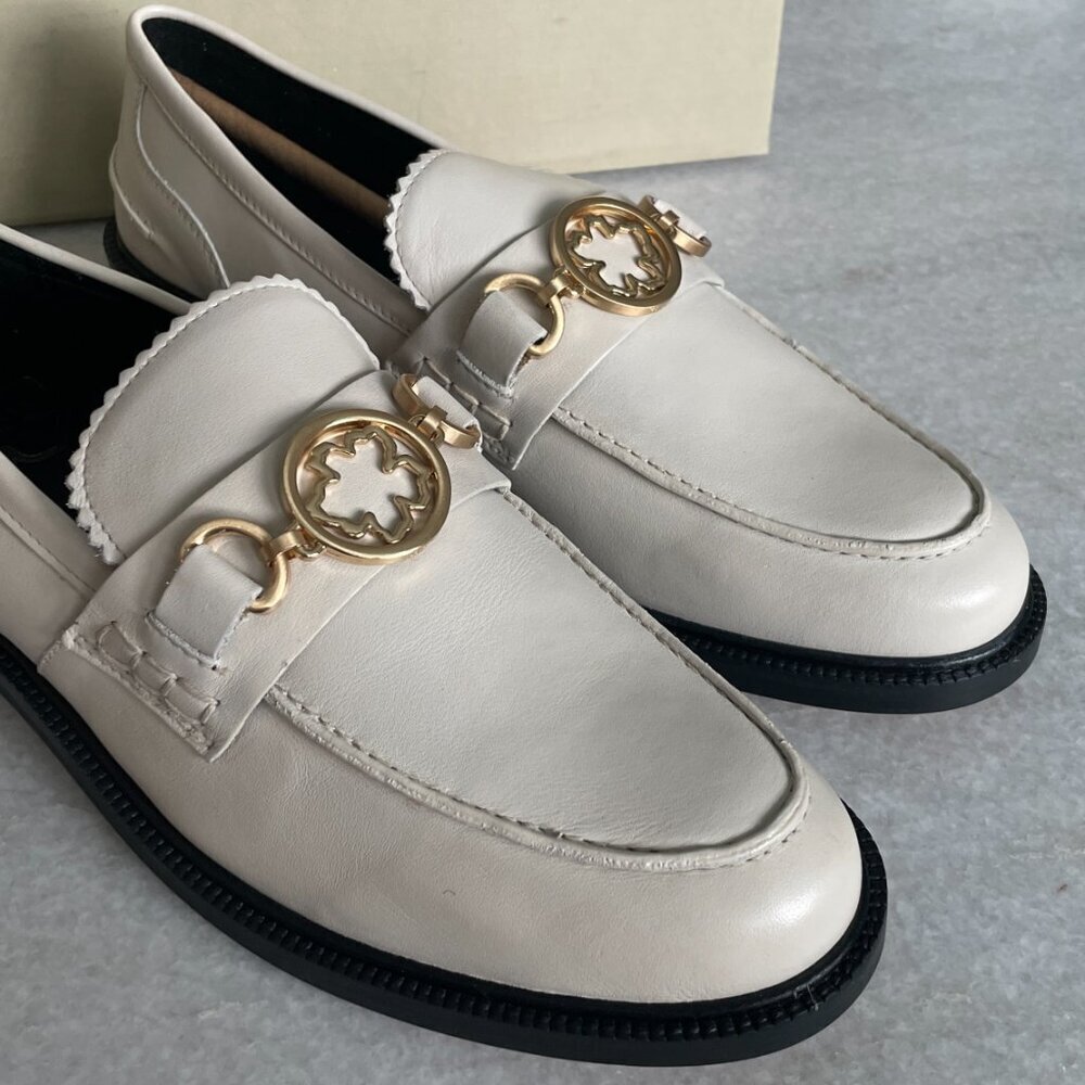 TED BAKER WOMEN'S DRAYANU MAGNOLIA ACCENT LOAFERS IN ECRU, SZ 40 - Picture 7 of 12